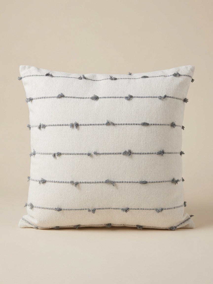 Cojín Línea Bordados Gris